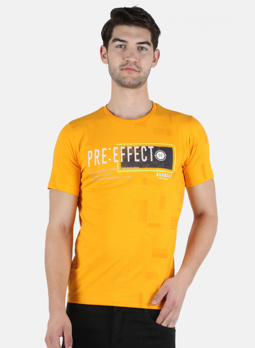 Men Yellow Printed T-Shirt