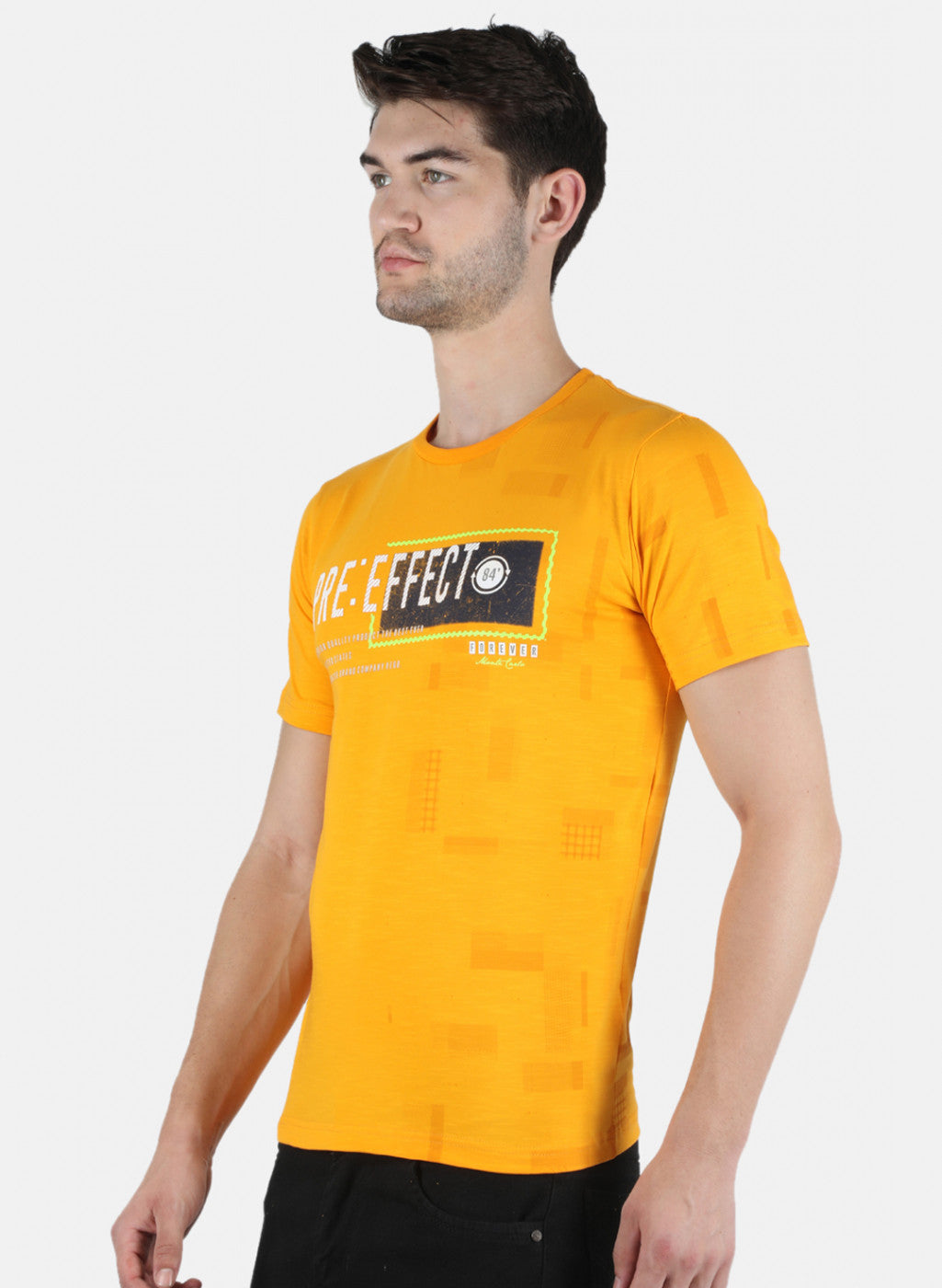 Men Yellow Printed T-Shirt