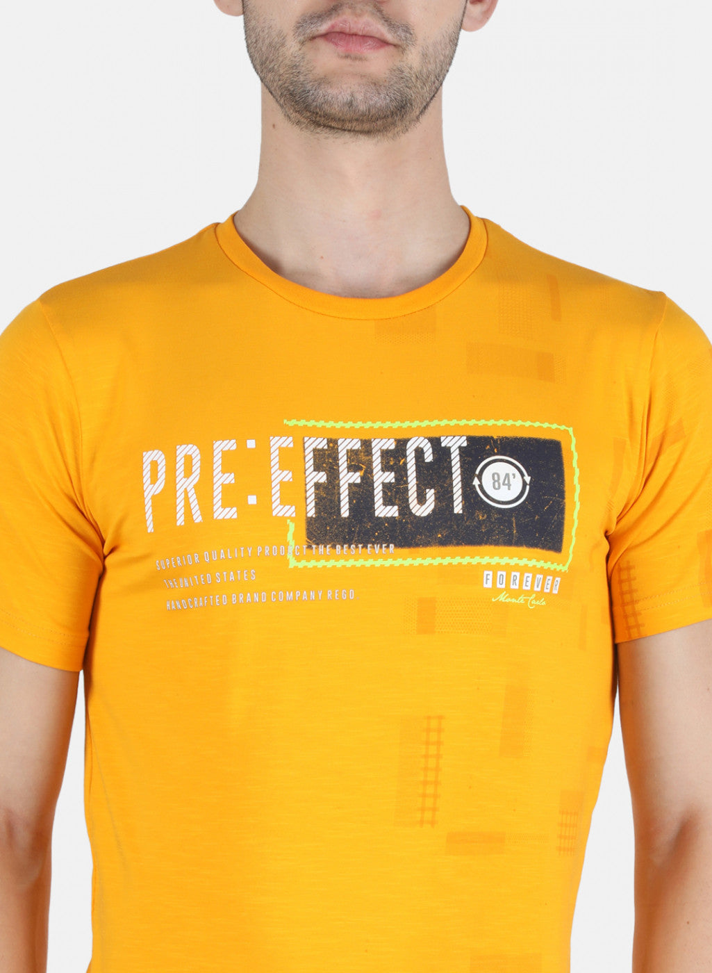 Men Yellow Printed T-Shirt