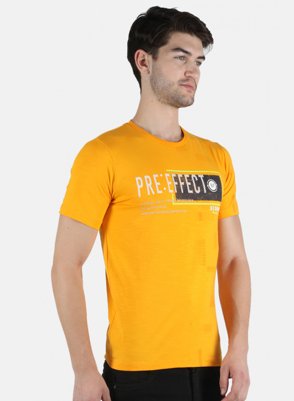 Men Yellow Printed T-Shirt