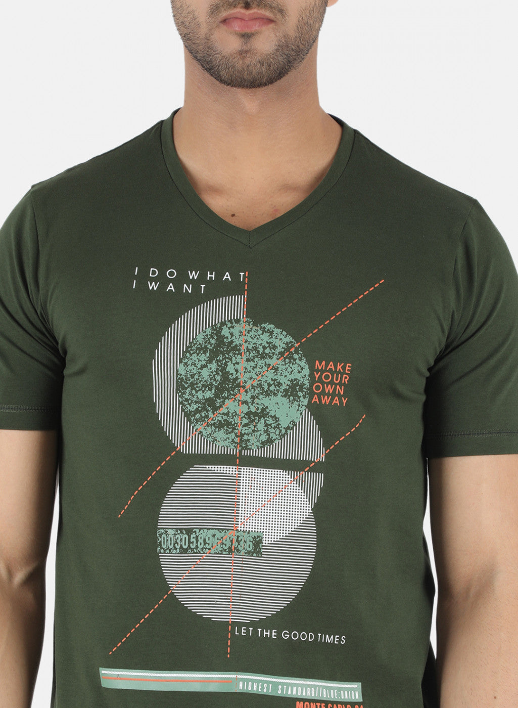 Men Green Printed T-Shirt