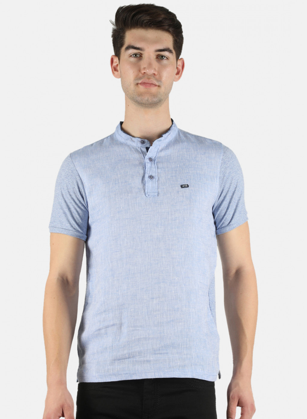 Men Blue Plain T-Shirt