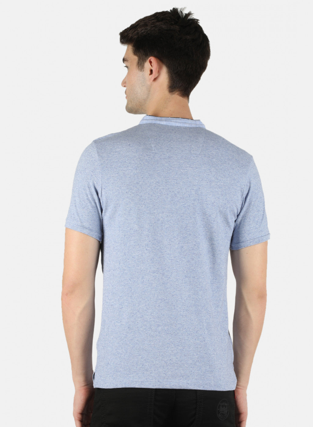 Men Blue Plain T-Shirt