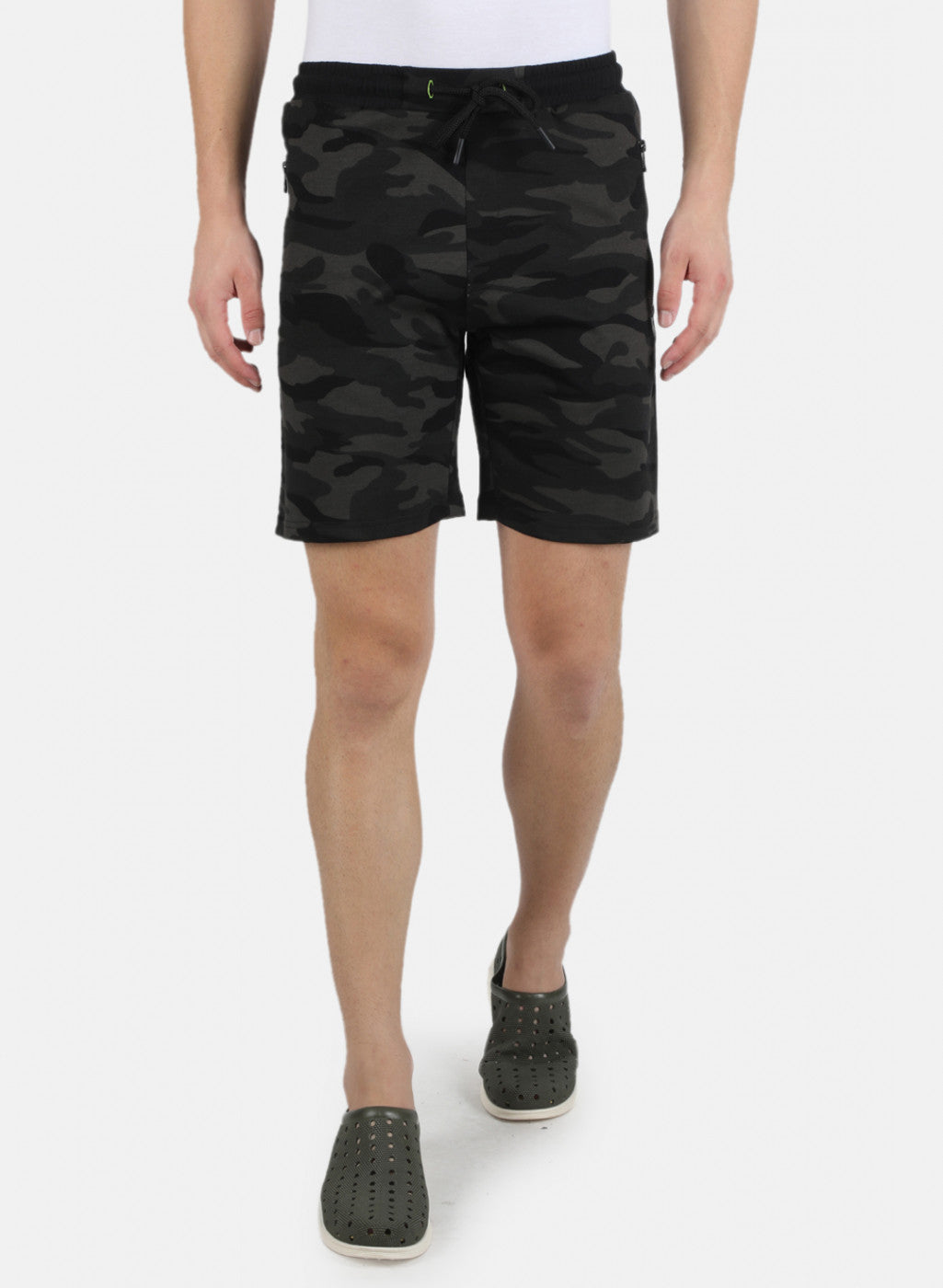 Men Black Printed Bermuda