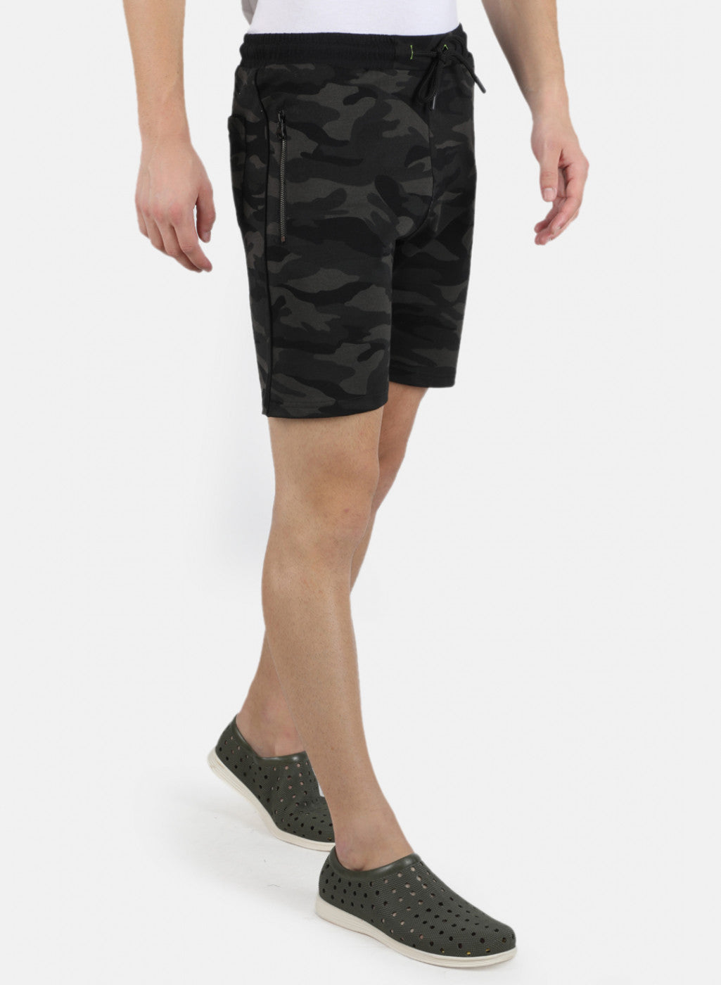 Men Black Printed Bermuda