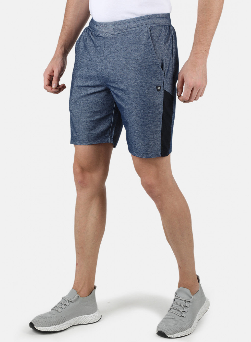 Men Blue Plain Bermuda