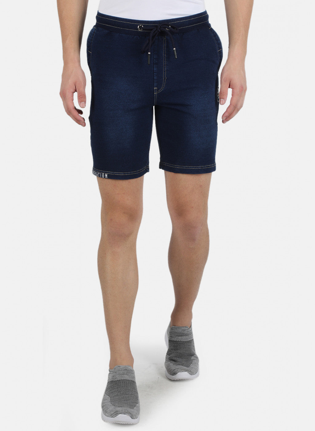 Men NAvy Blue Light Wash Bermuda