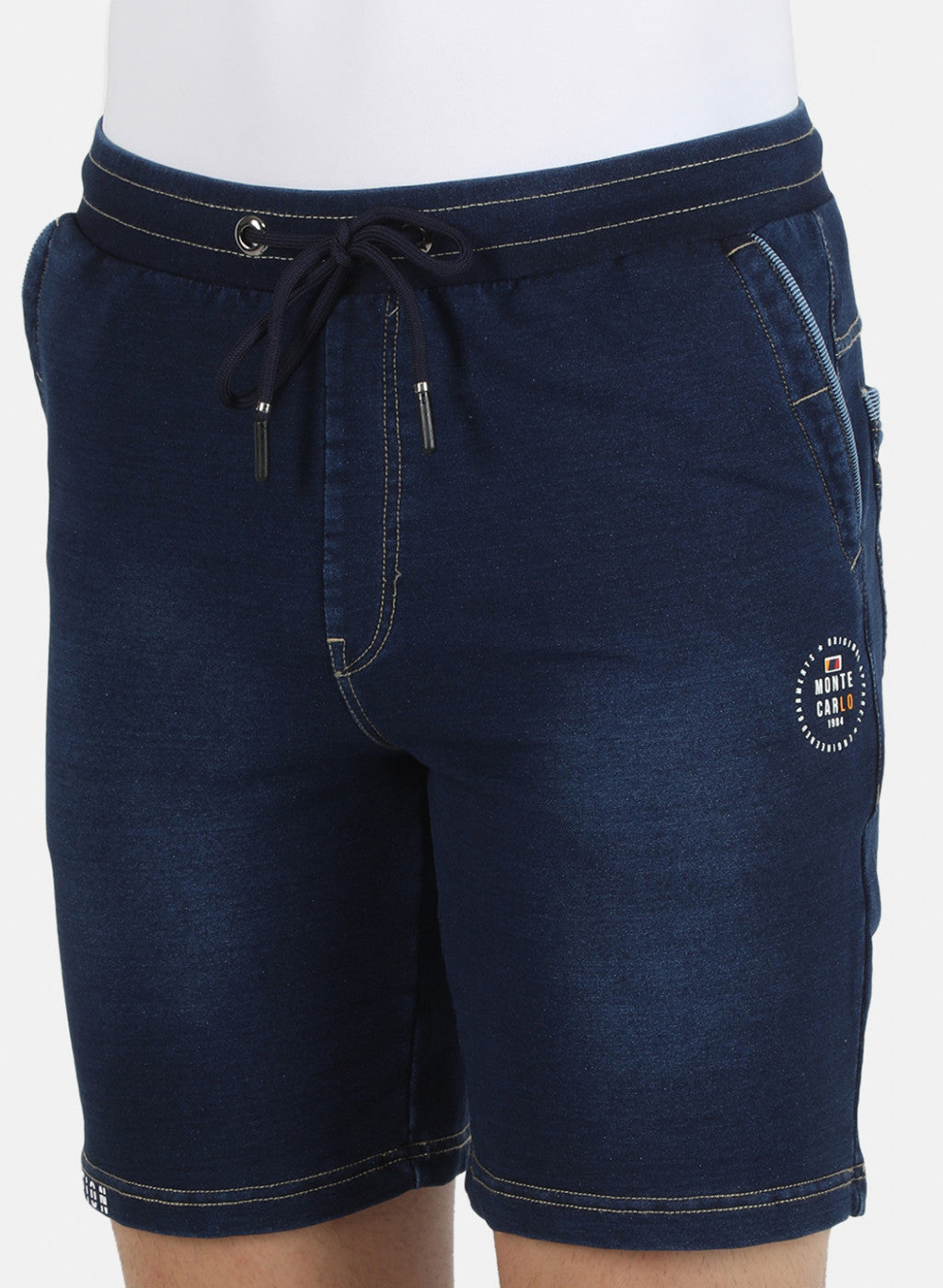 Men NAvy Blue Light Wash Bermuda