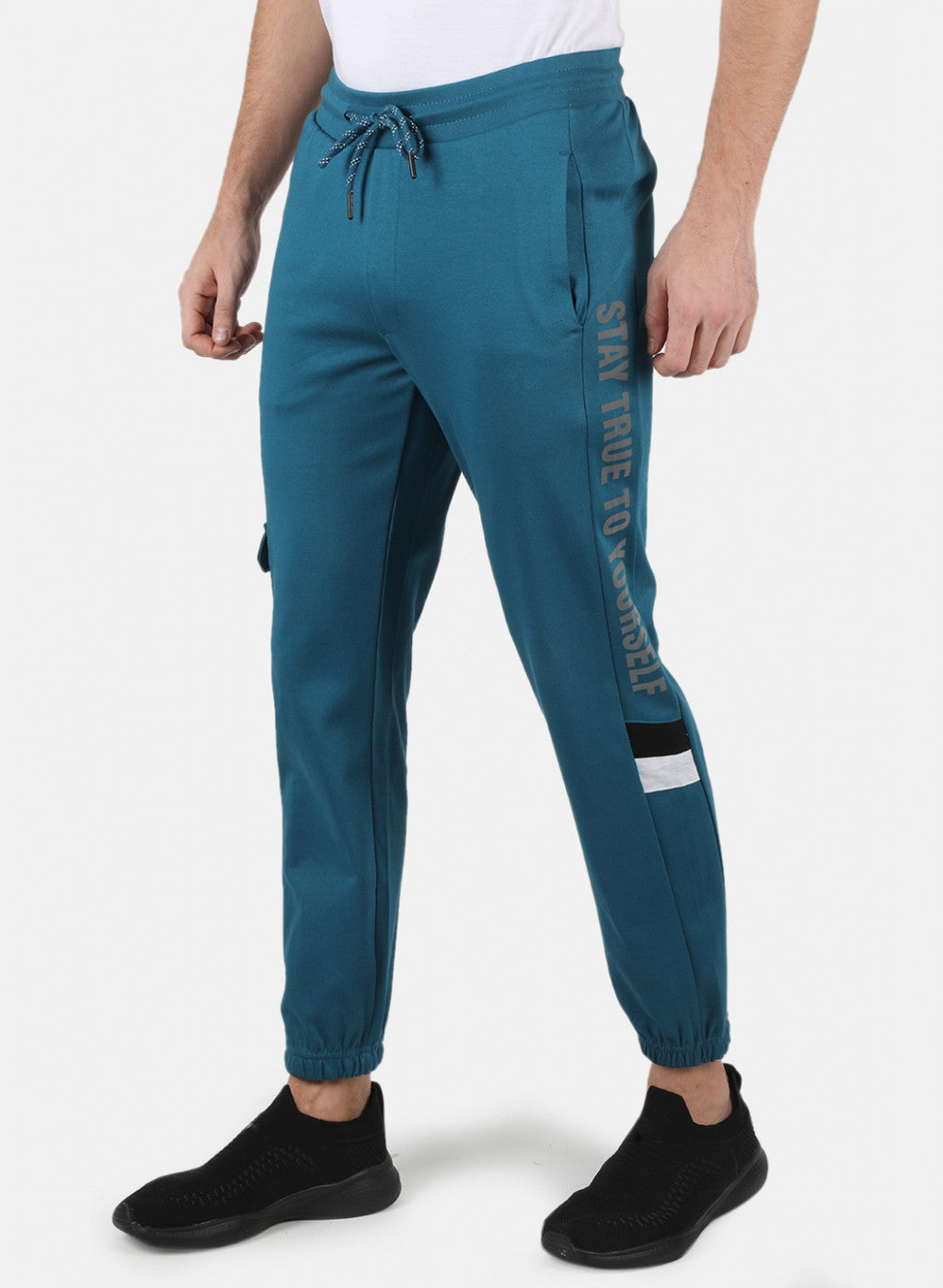 Men Teal Blue Smart Fit Lower