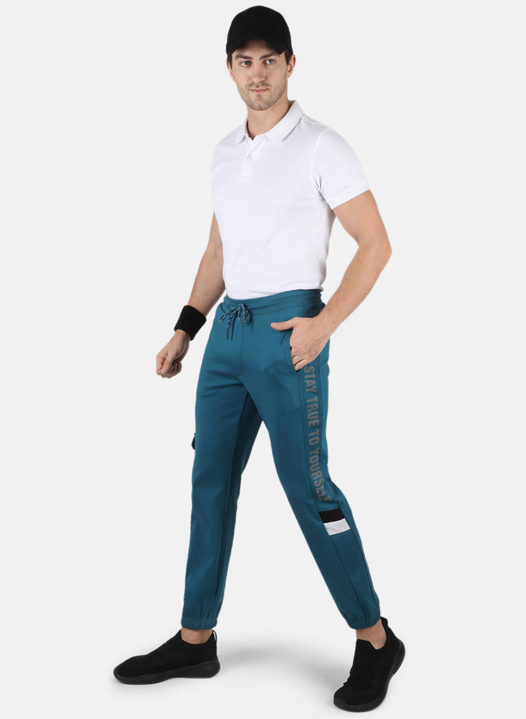 Men Teal Blue Smart Fit Lower