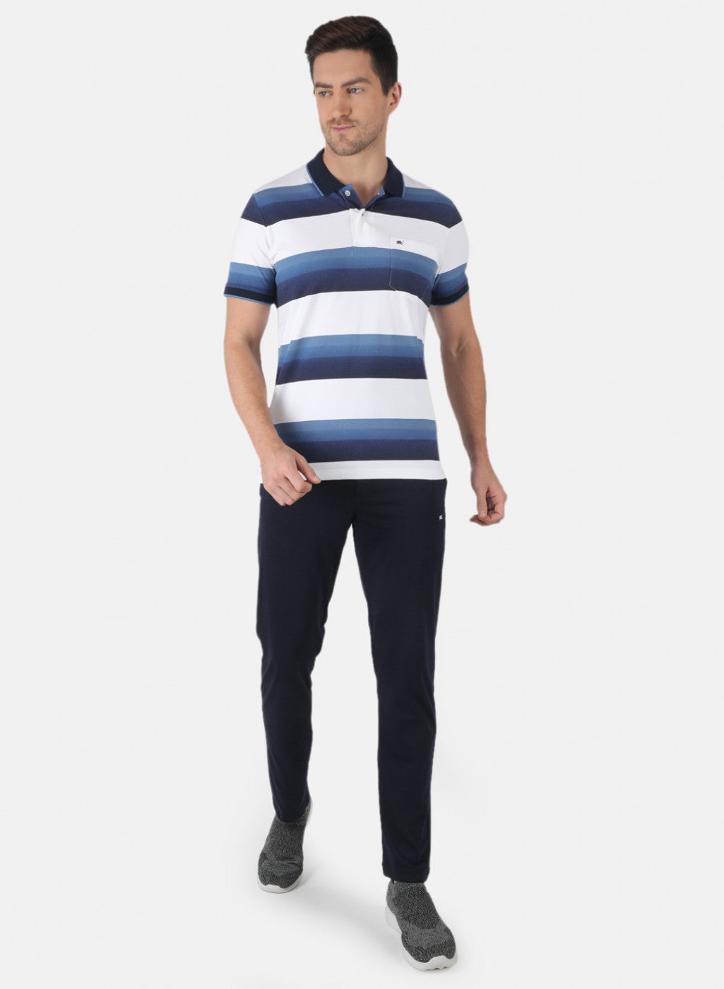 Men Blue Stripe Lower Set