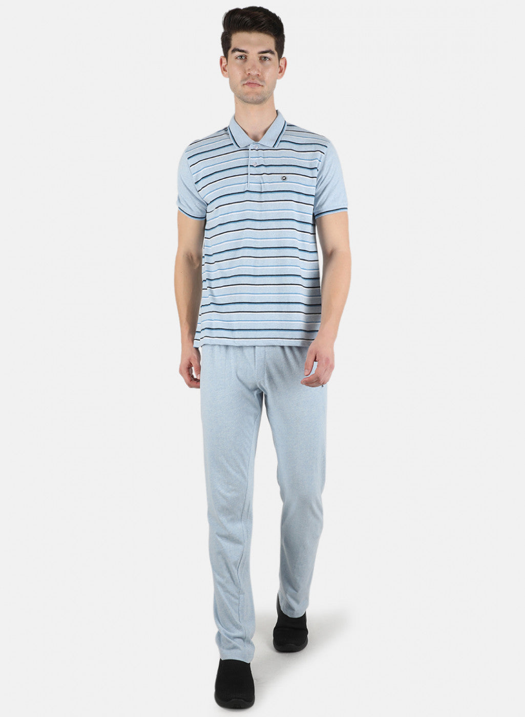 Men Sky Blue Stripe Lower Set