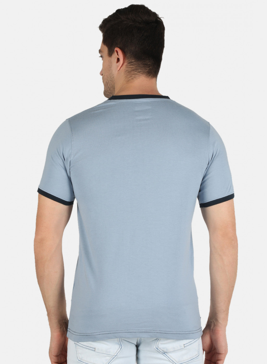 Men Blue Printed T-Shirt