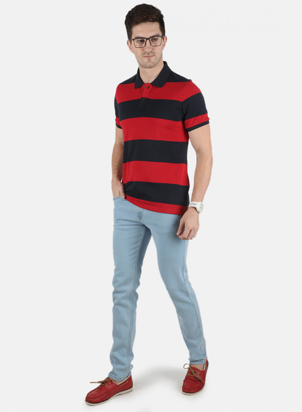 Men Red Stripe T-Shirt