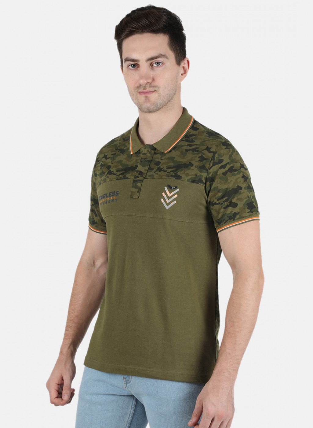 Men Olive Printed T-Shirt