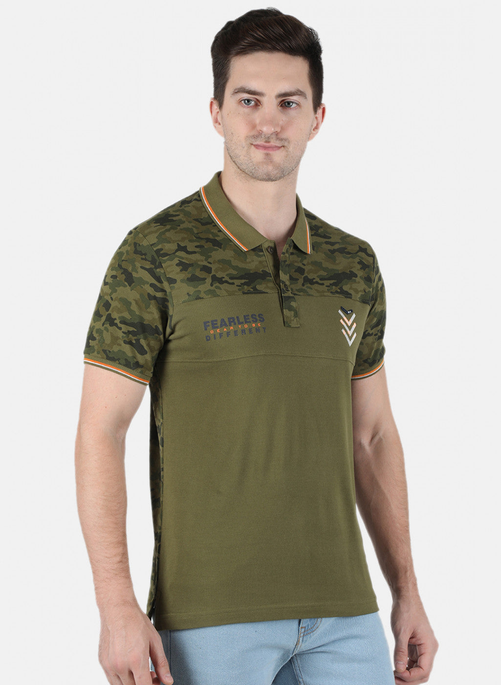 Men Olive Printed T-Shirt