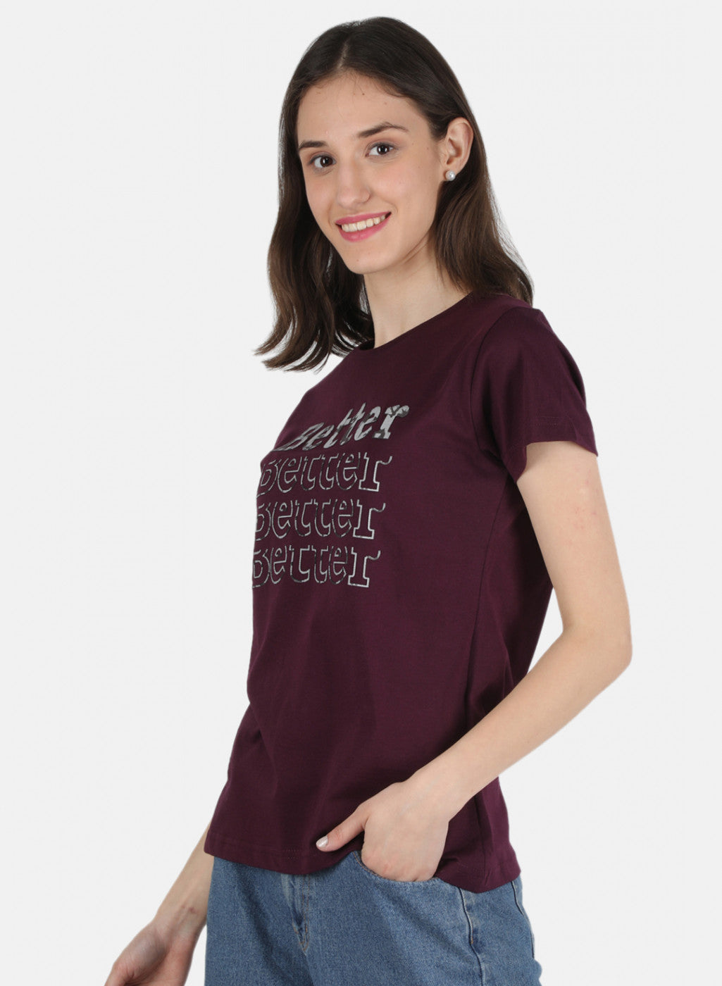 Women Purple Printed Top