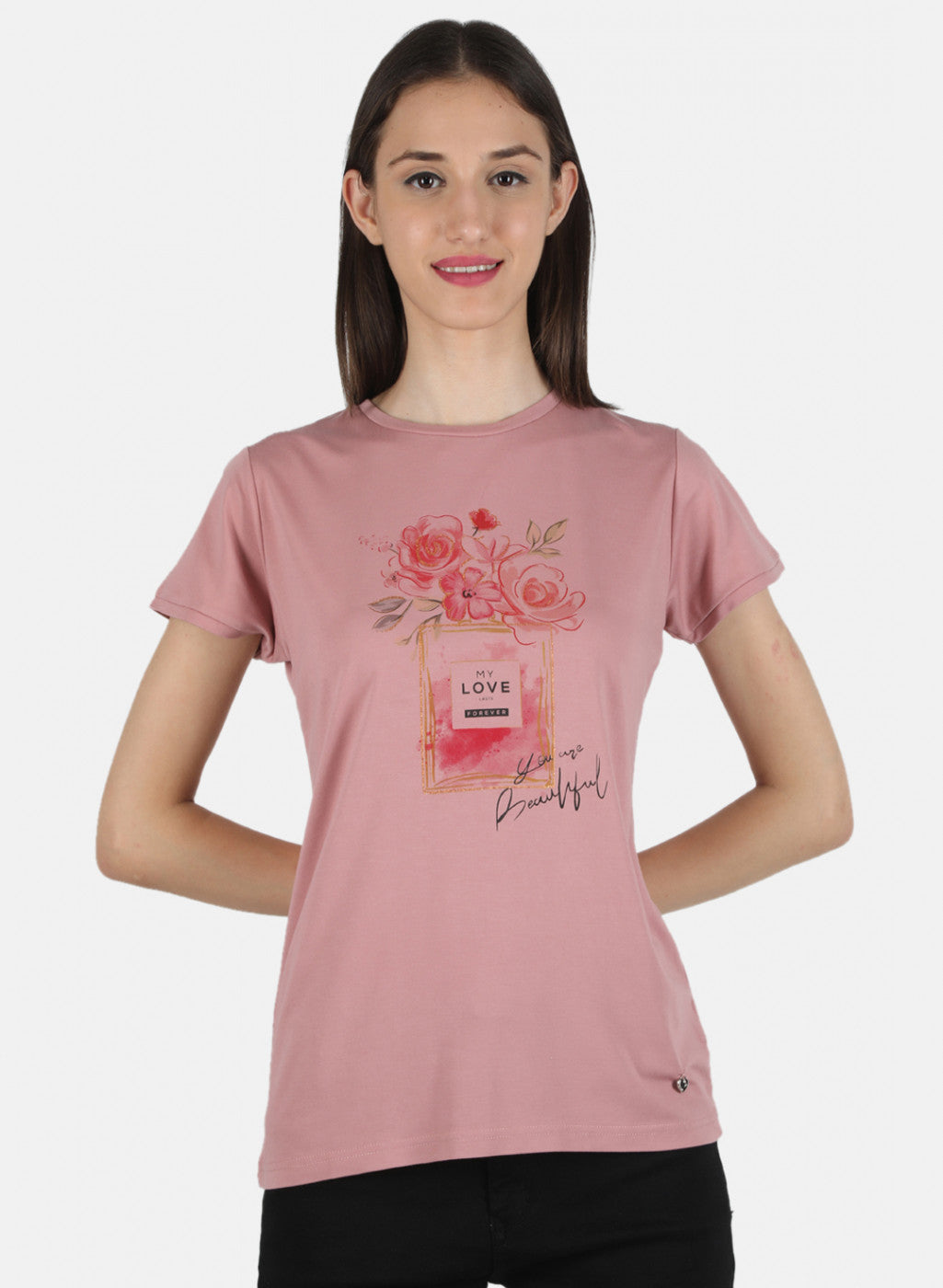 Women Peach Printed Top