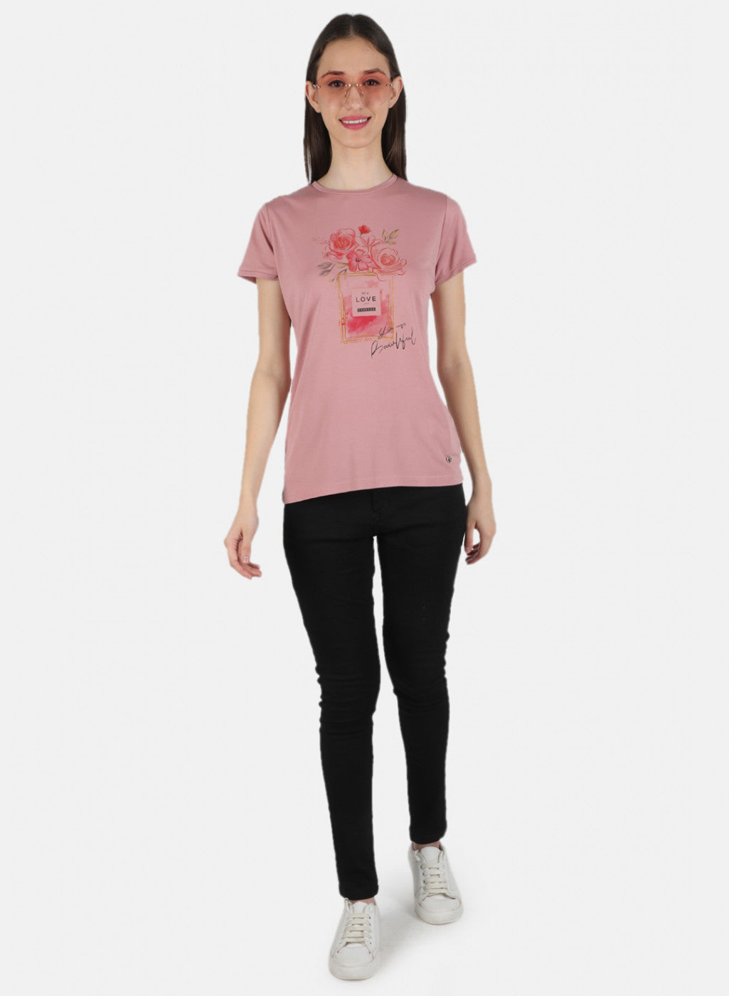 Women Peach Printed Top