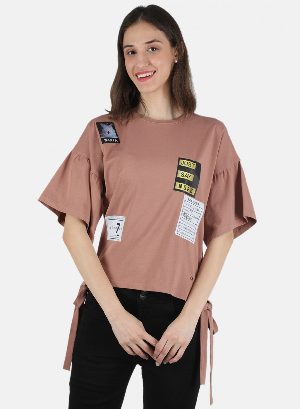 Women Brown Printed Top