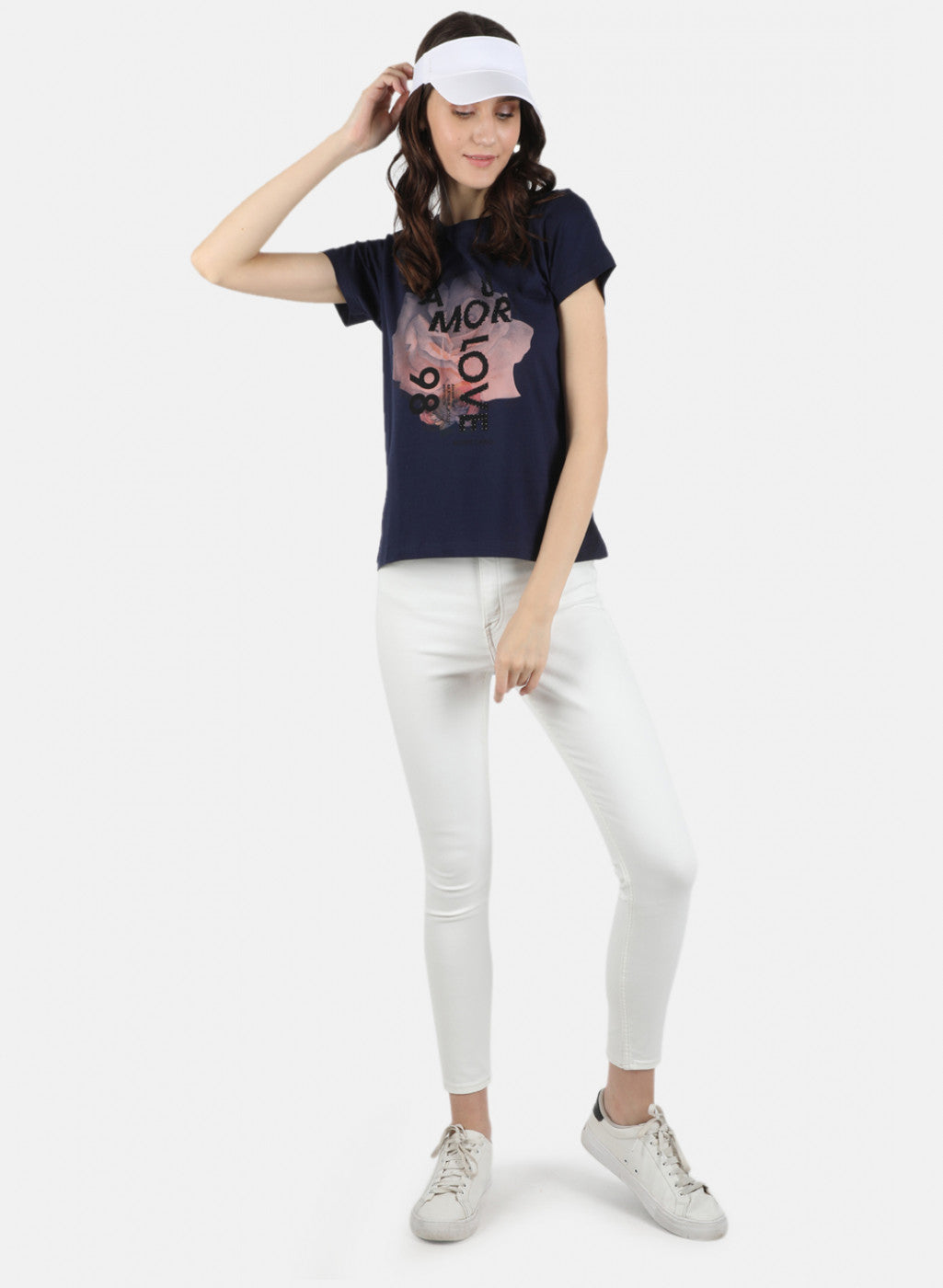 Women Navy Blue Printed Top