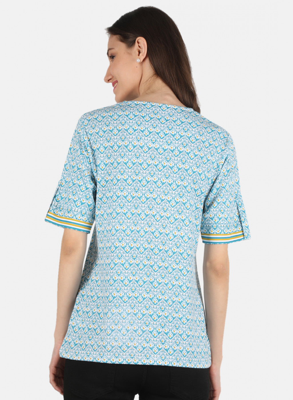 Women Blue Printed Top