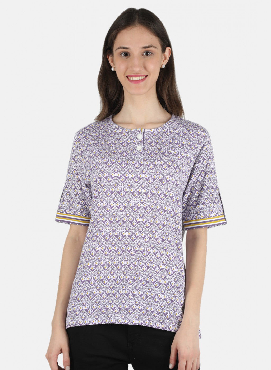 Women Purple Printed Top