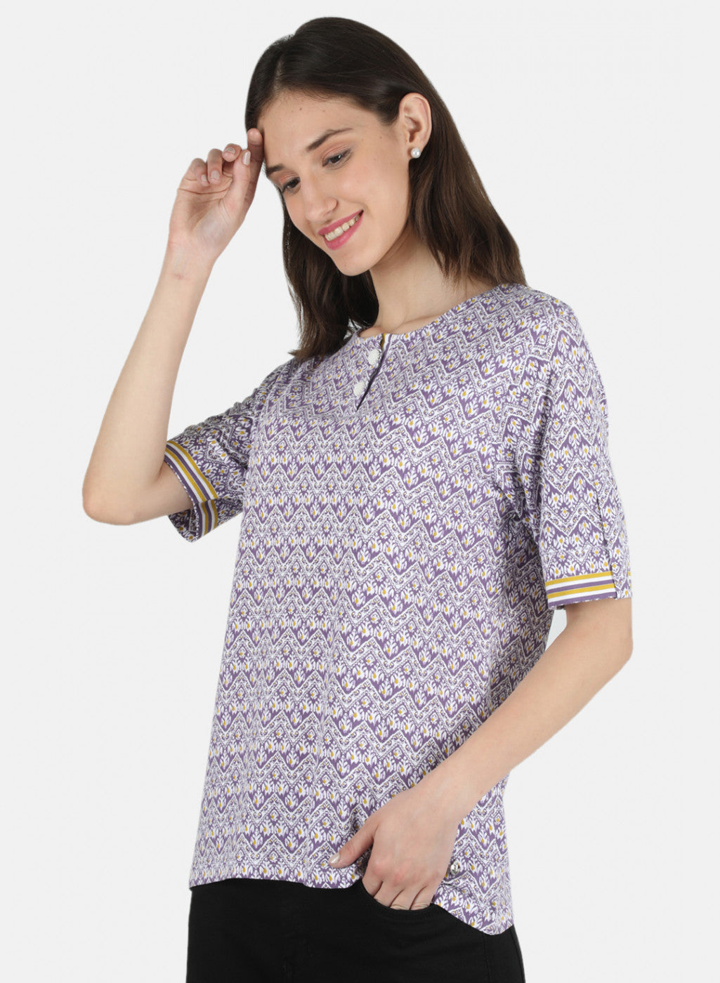 Women Purple Printed Top