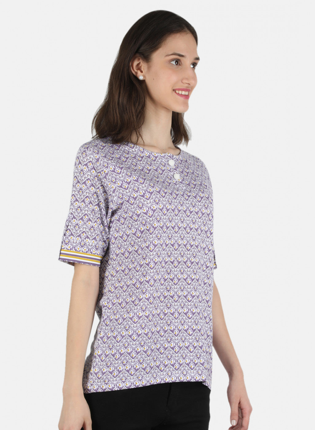 Women Purple Printed Top