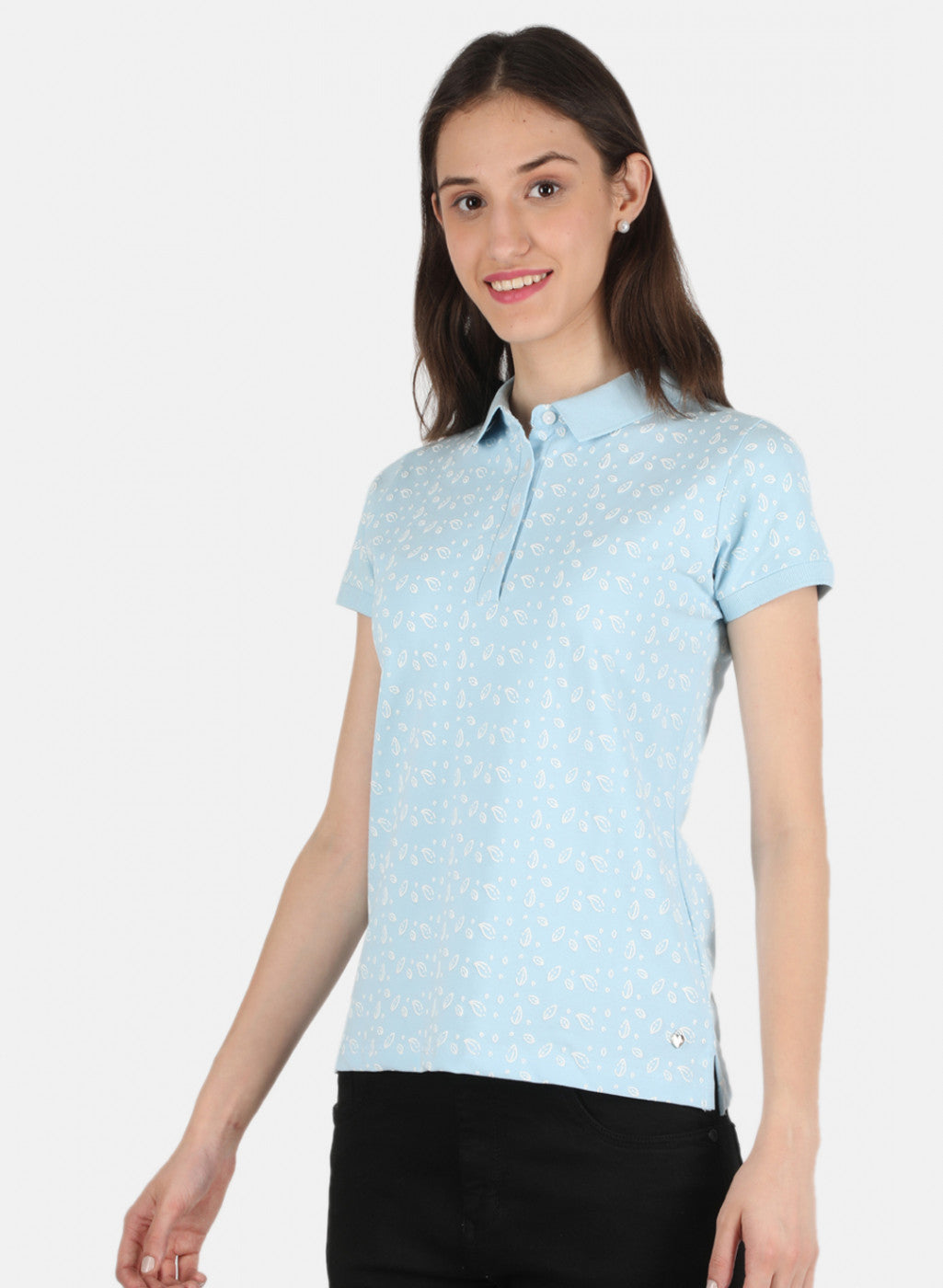Women Blue Printed T-Shirt