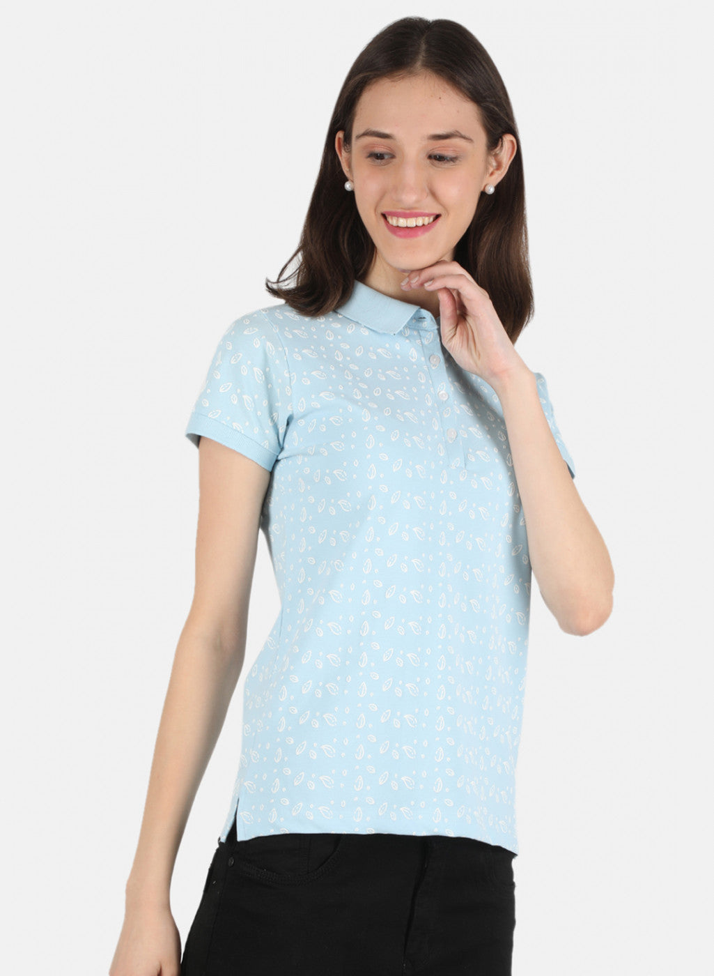 Women Blue Printed T-Shirt