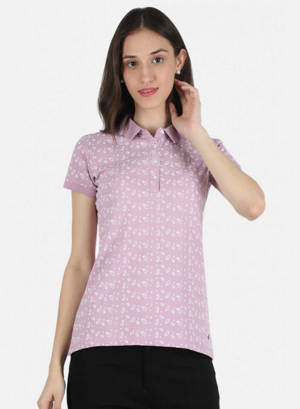 Women Purple Printed T-Shirt