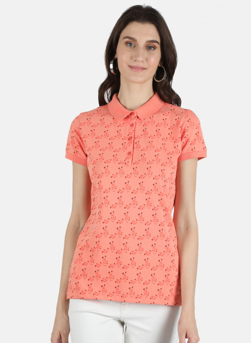 Women Peach Printed T-Shirt