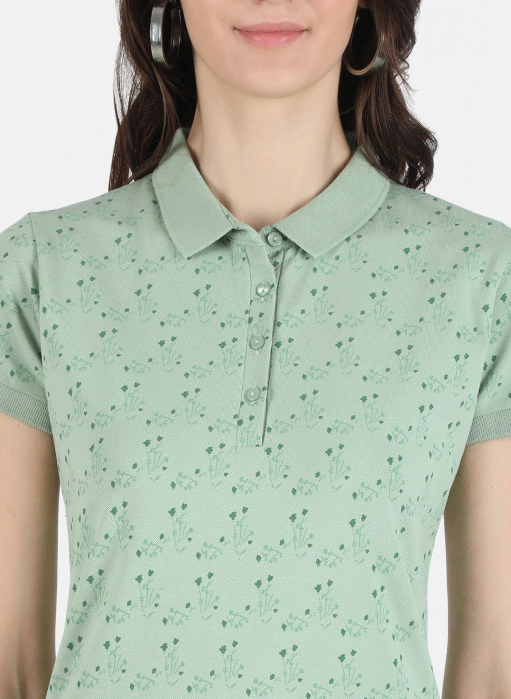 Women Green Printed T-Shirt