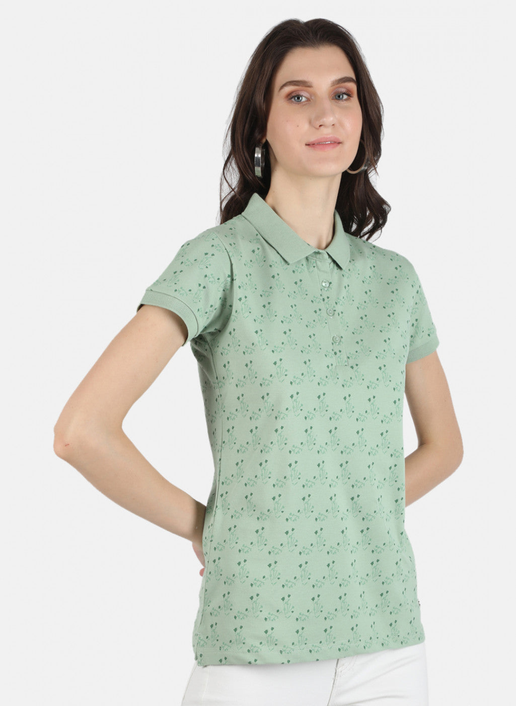 Women Green Printed T-Shirt