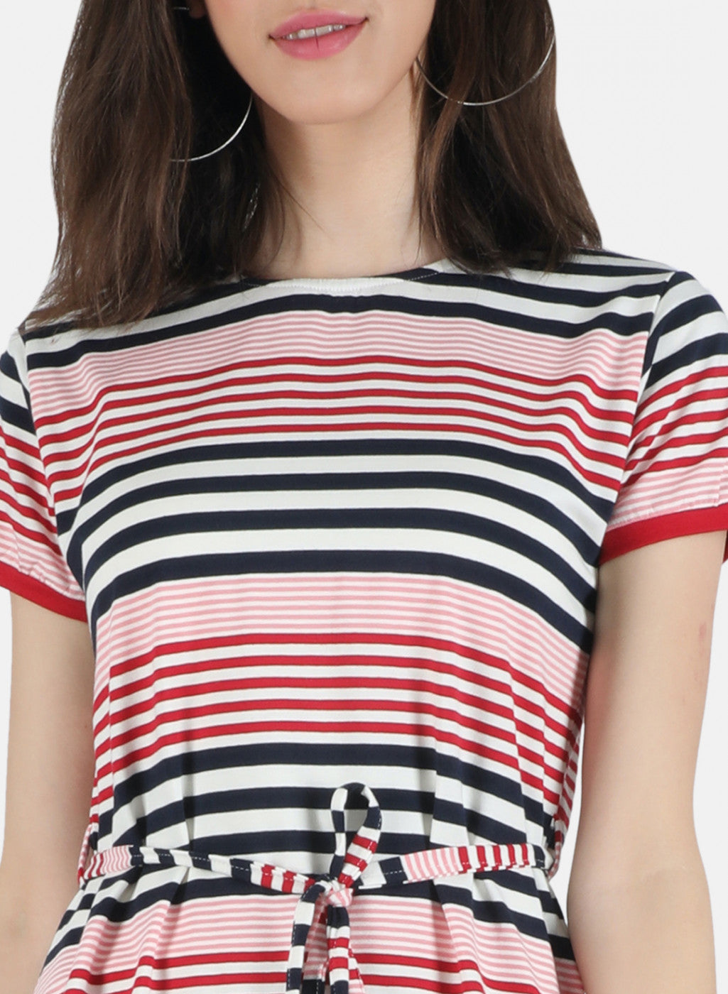 Women Navy Blue Stripe Tunic