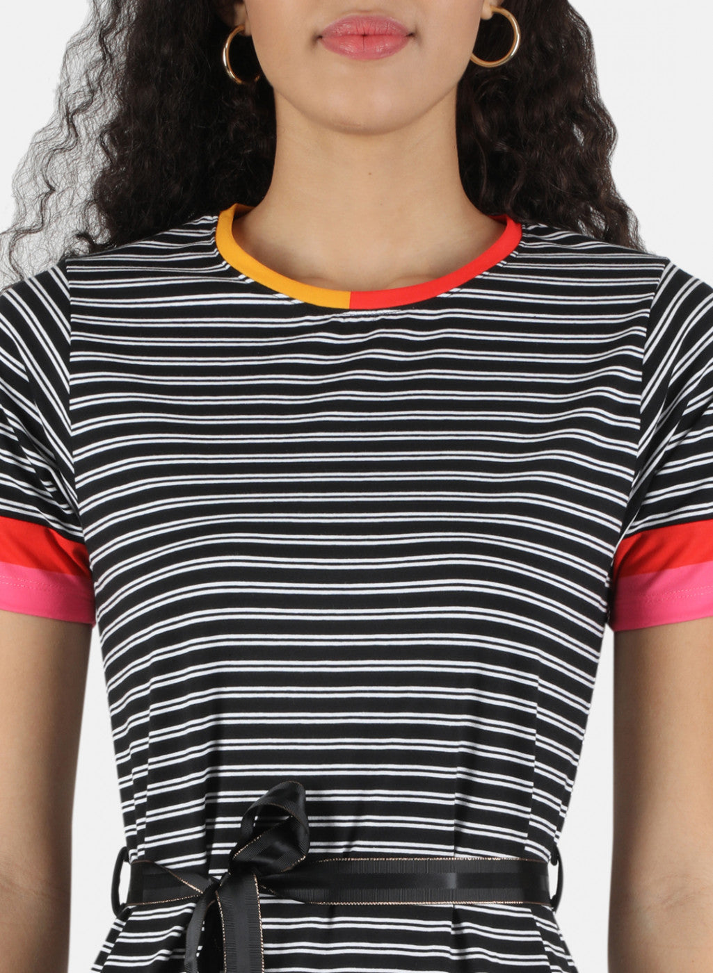 Women Black Stripe Tunic