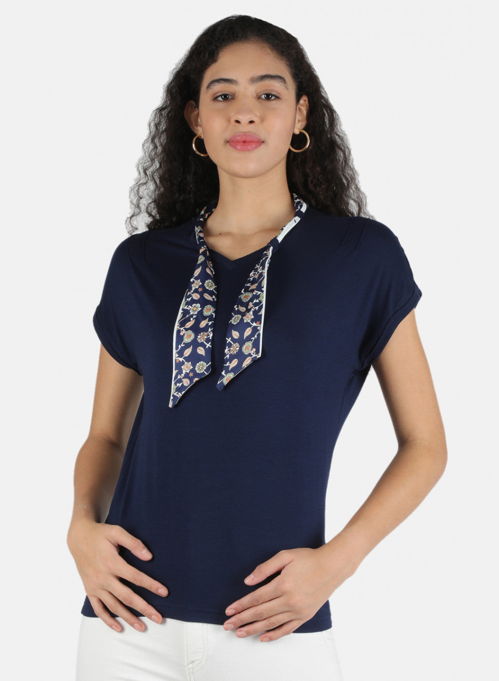 Women Blue Plain Top