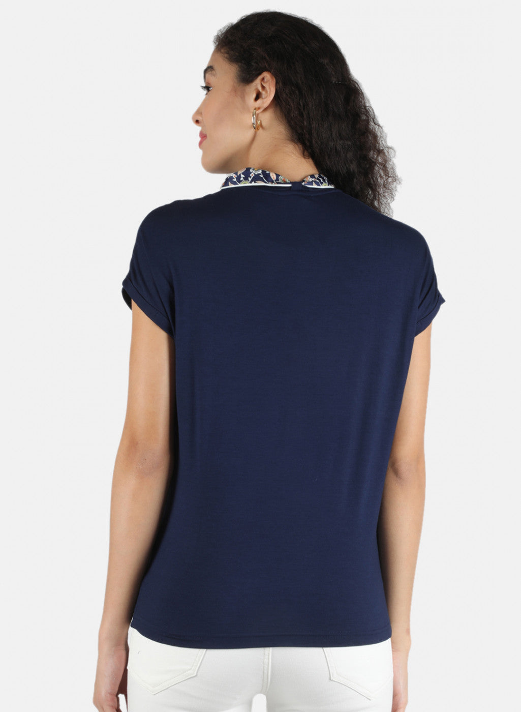 Women Blue Plain Top