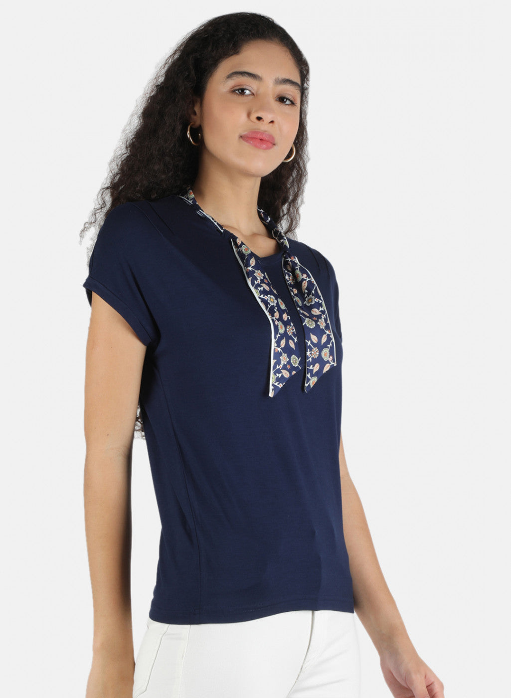 Women Blue Plain Top