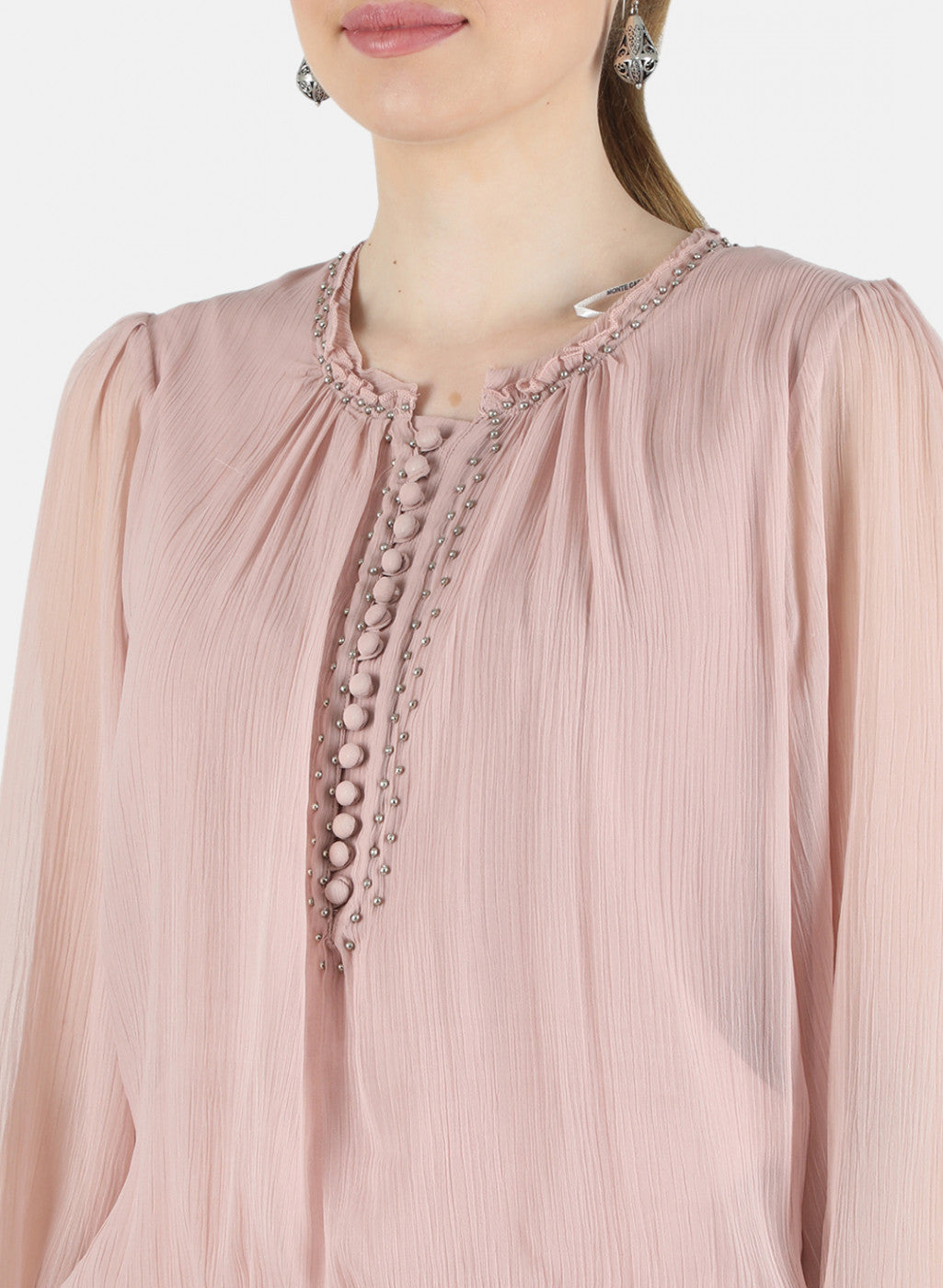 Women Peach Plain Top