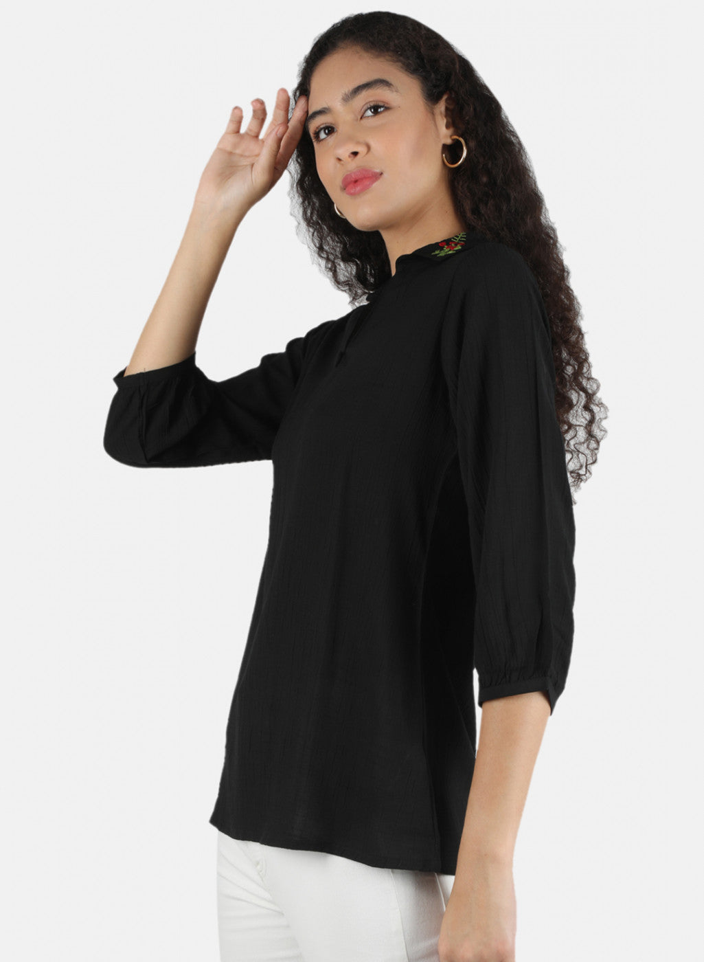 Women Black Plain Top