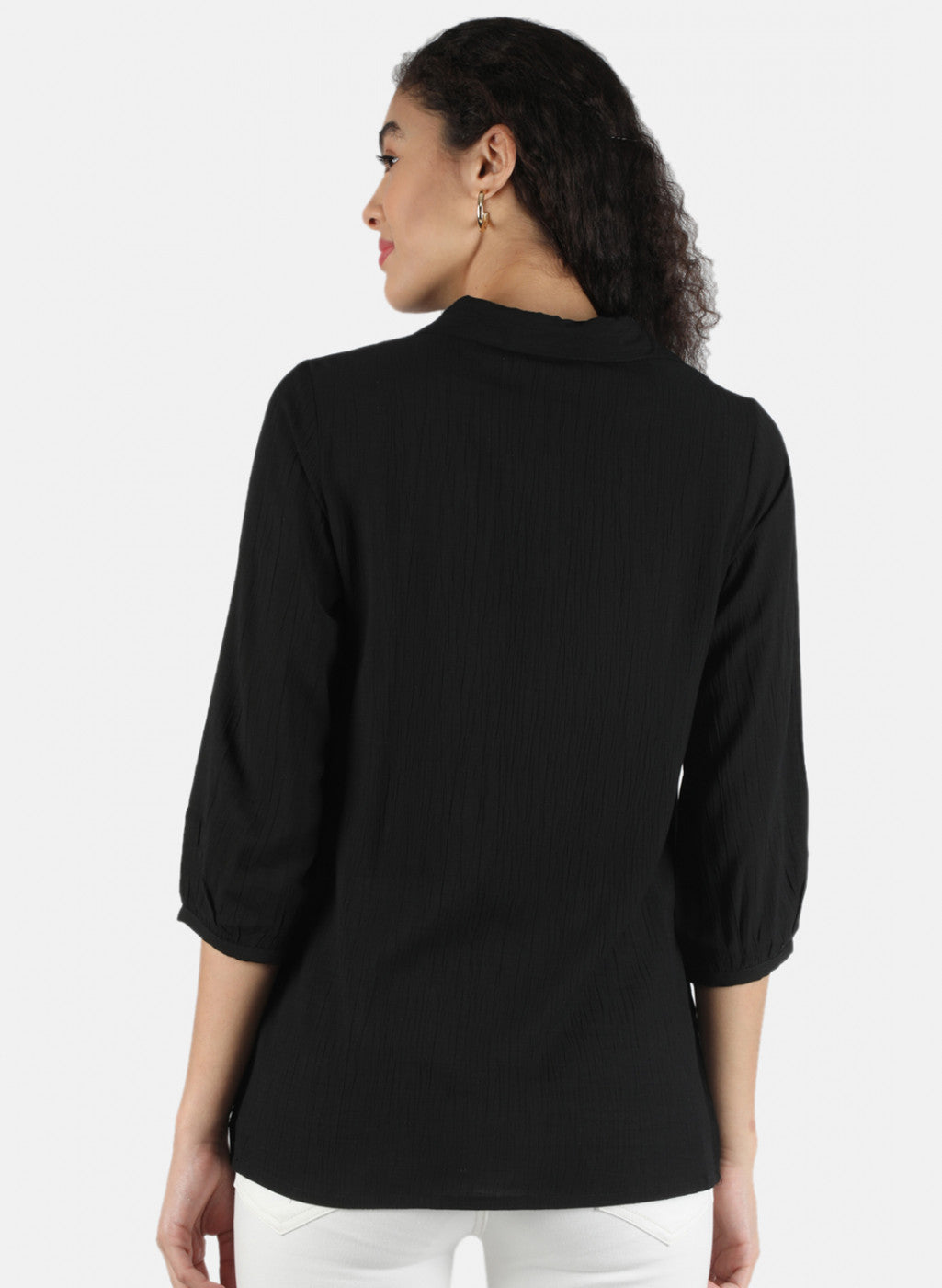 Women Black Plain Top