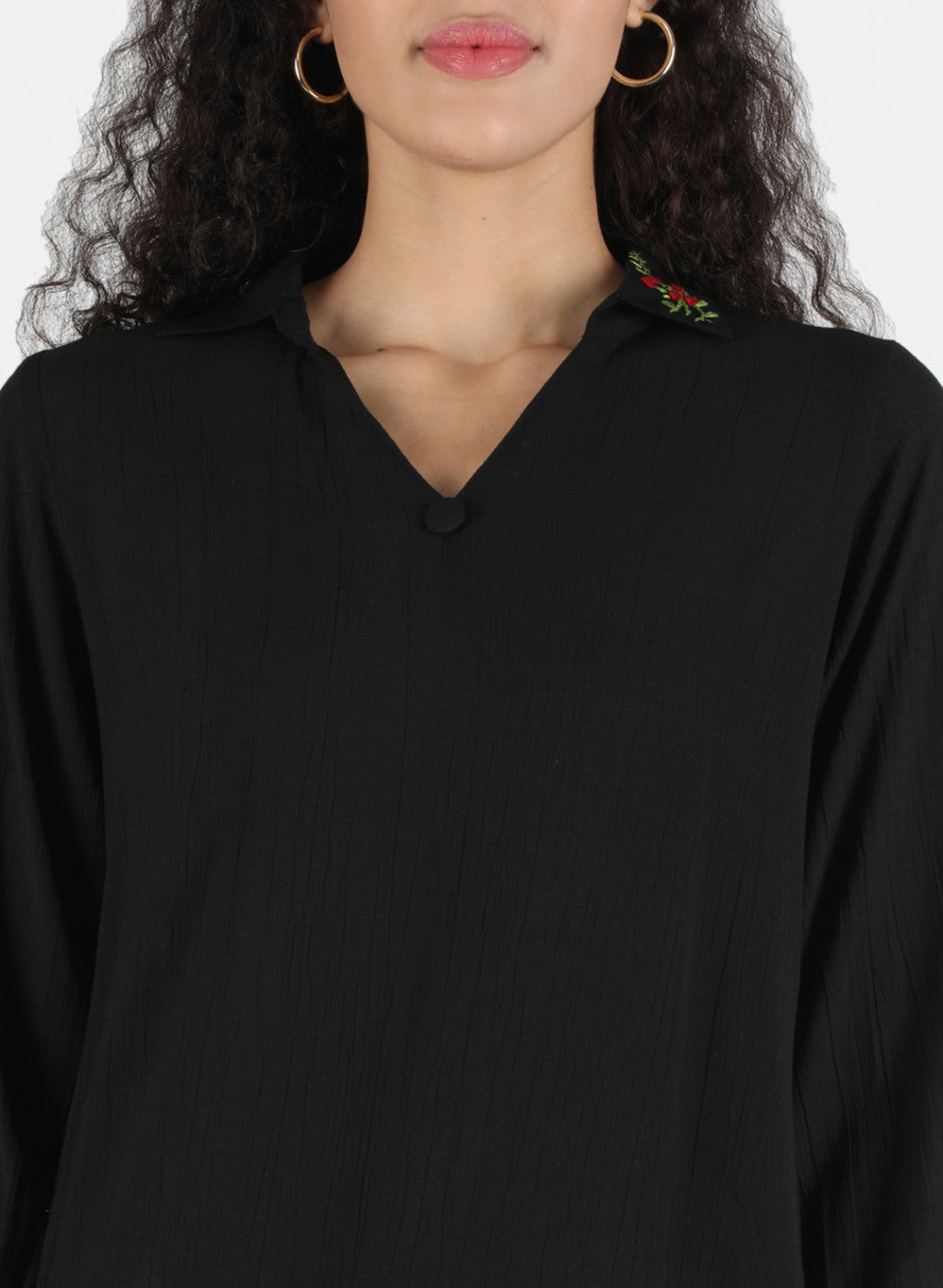 Women Black Plain Top