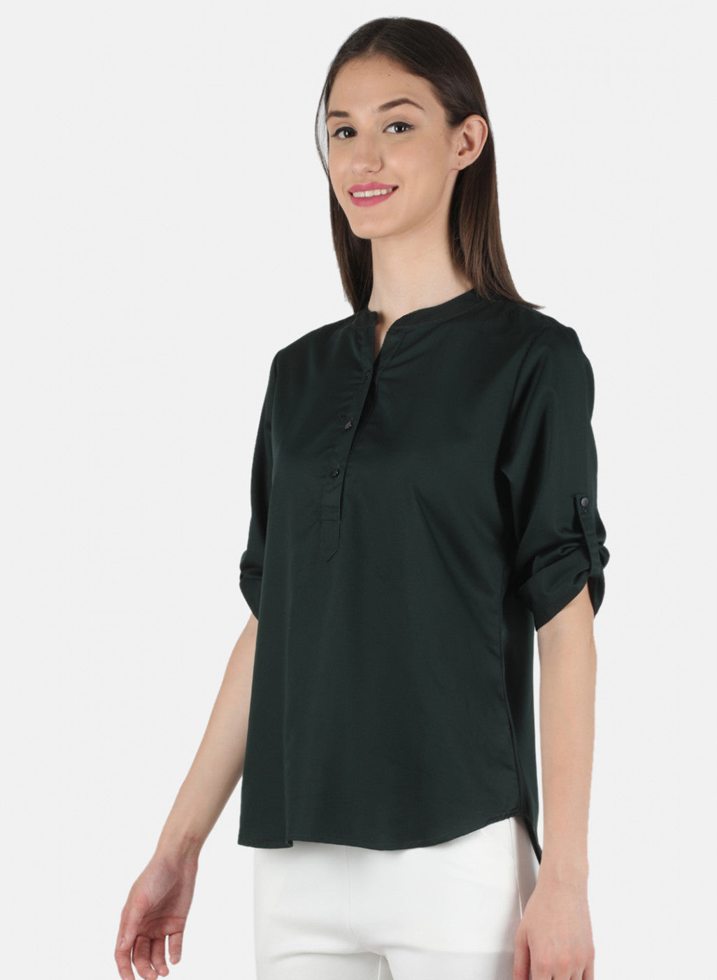 Women Green Plain Top