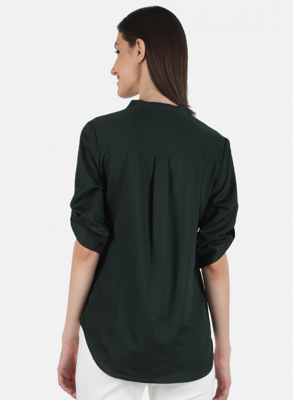 Women Green Plain Top