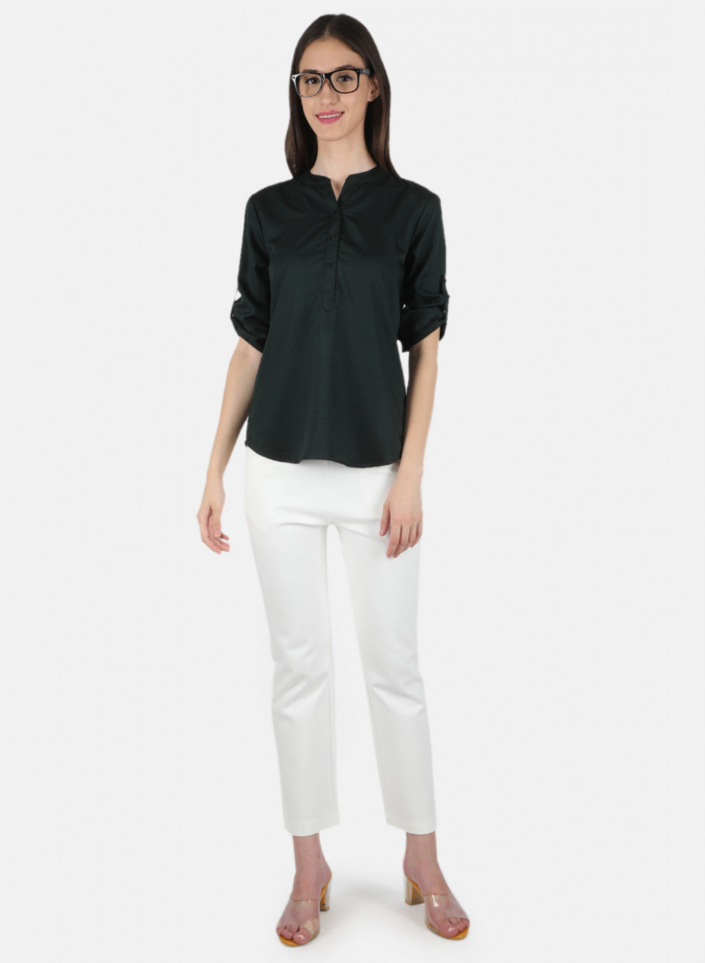 Women Black Plain Top