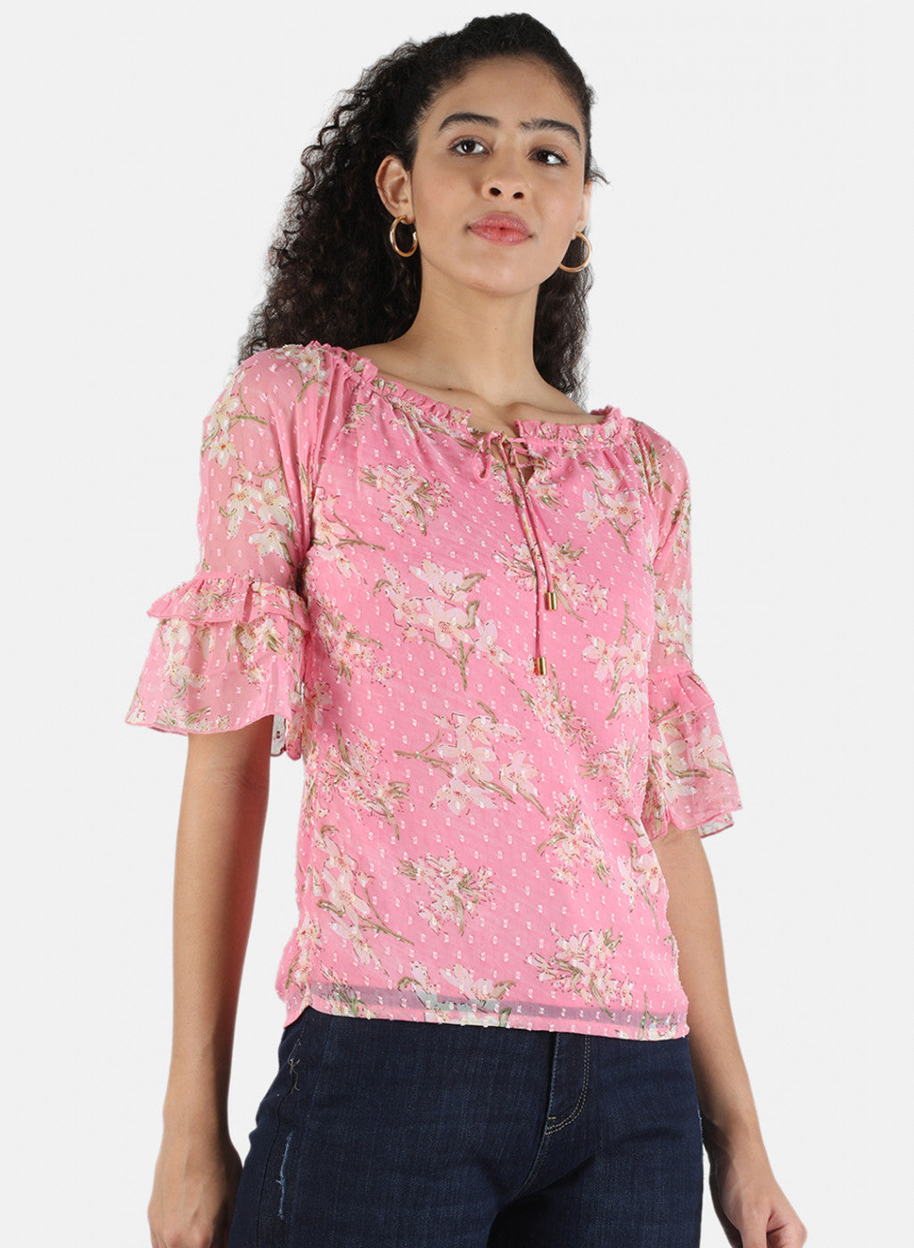 Women Pink Printed Top