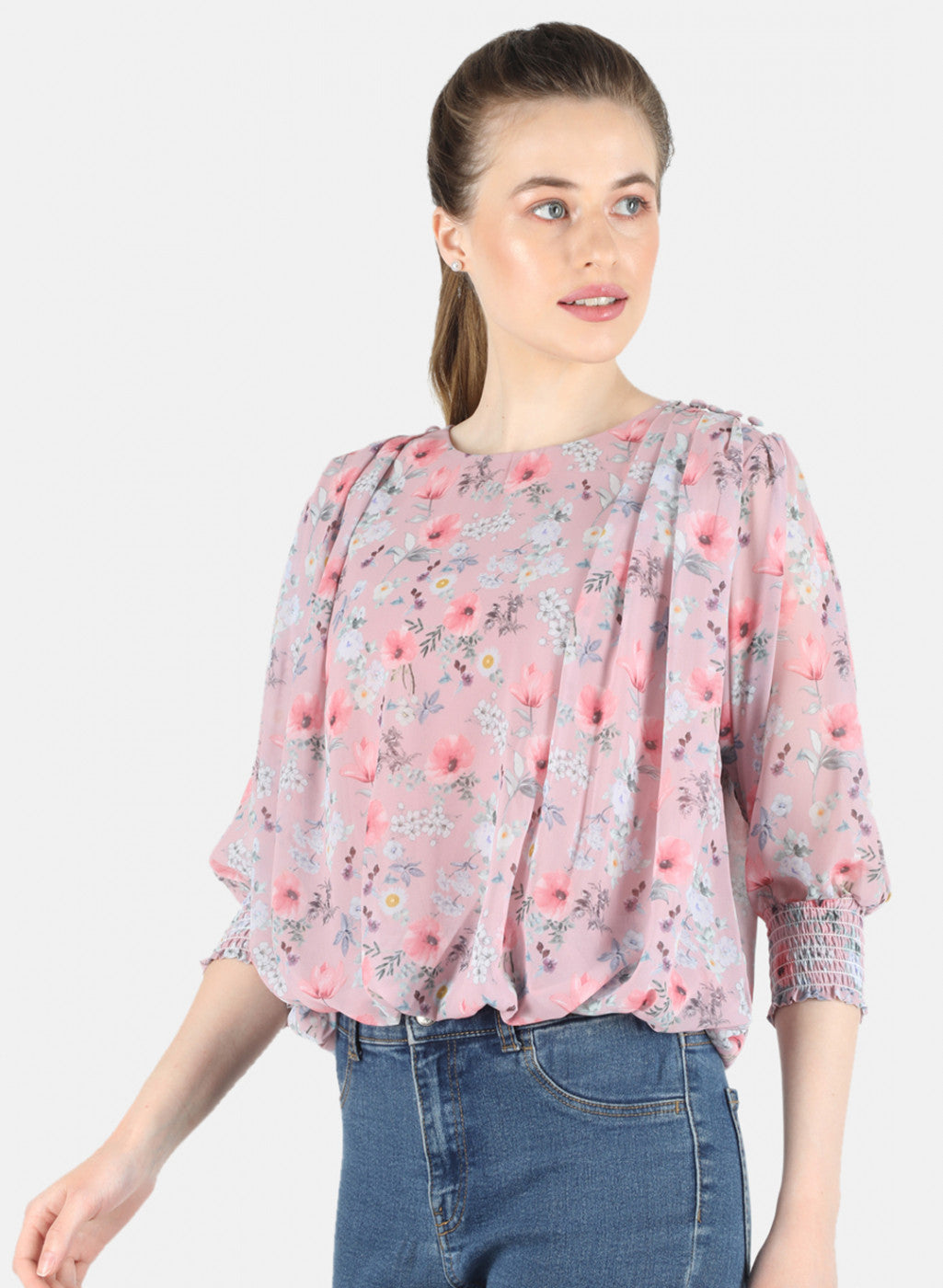 Women Pink Printed Top