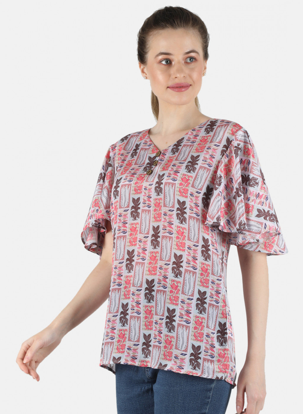 Women Peach Printed Top